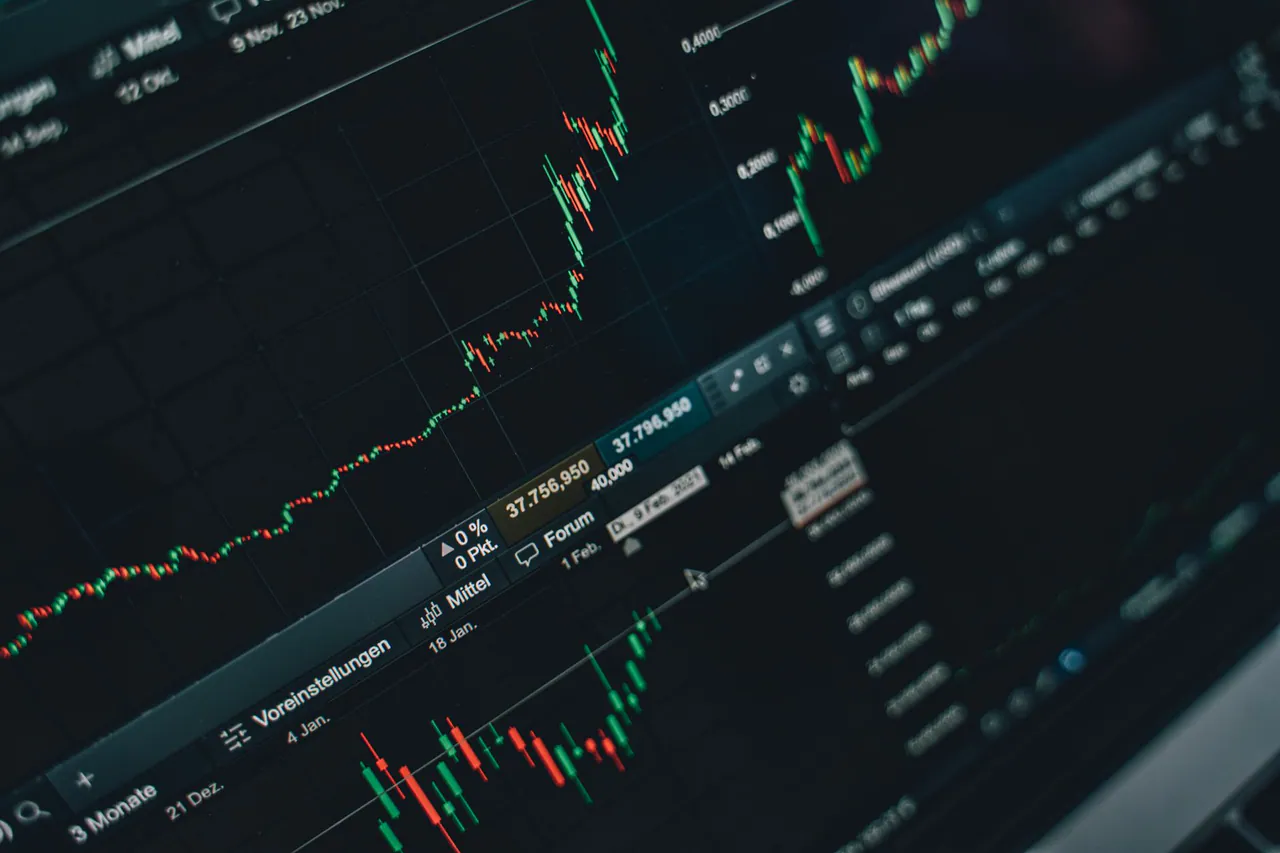 Finance charts on a desk