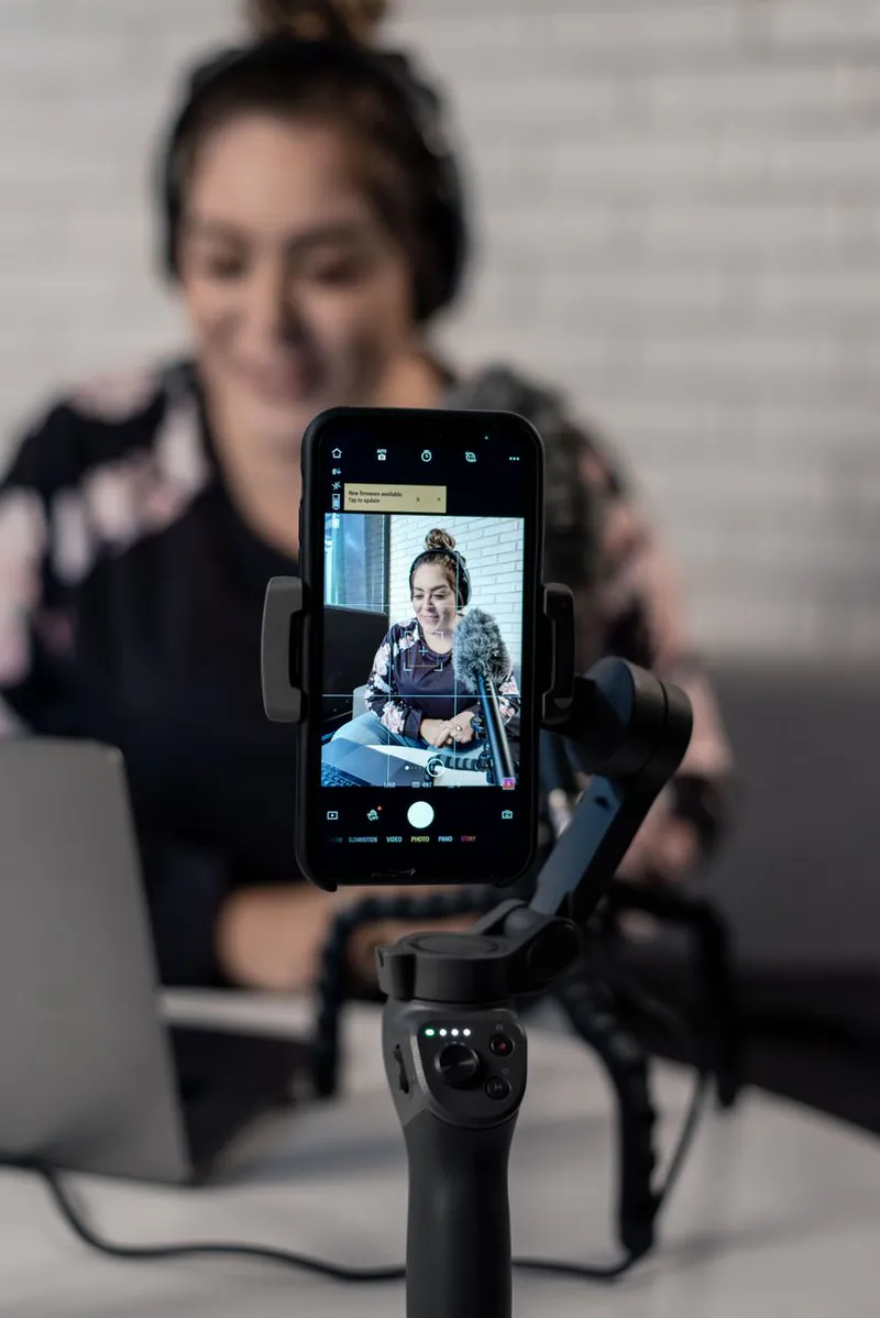 Someone filming a vertical short-form video on a phone